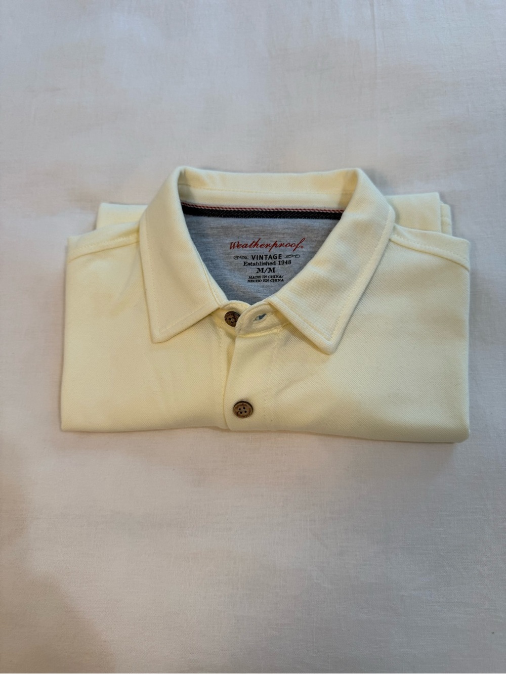 Weatherproof Men's Light Cream Polo Shirt